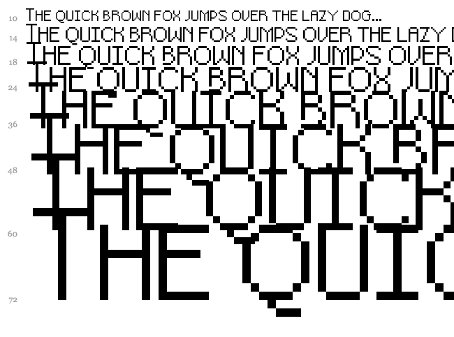 Pixel Noir font waterfall